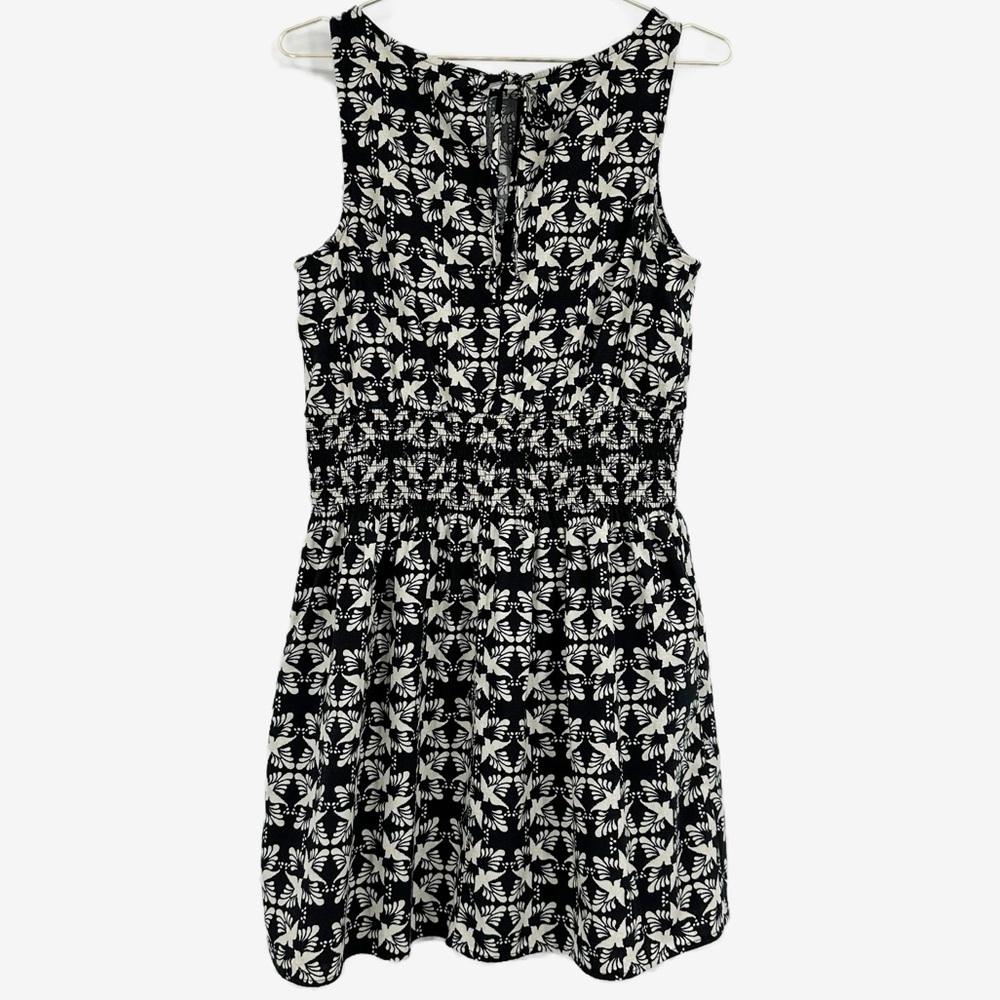 Universal Thread Black & Cream Ikat Sleeveless Smocked Waist Sundress Medium - Picture 3 of 11